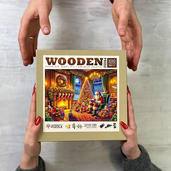 WOODEN.CITY 1000 Piece Christmas Puzzle for Adults - The Magic of Christmas Eve Holiday Puzzle, Made in EU