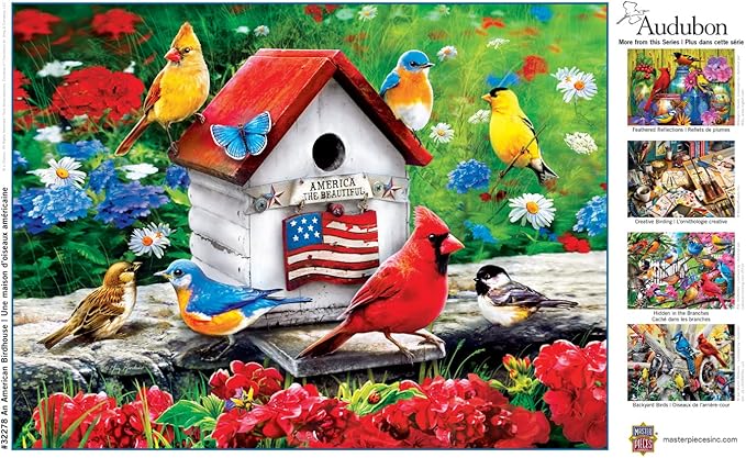 MasterPieces 300 Piece EZ Grip Jigsaw Puzzle - An American Birdhouse - 18"x24"
