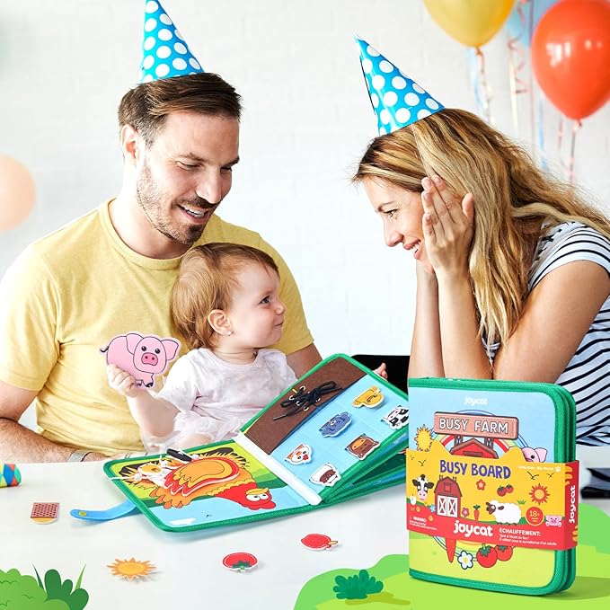 Farm Busy Book for Toddlers 1-3 - 1 Year Old Boys Girls Gifts Toys, Educational Quiet Activity Book with Life Skills, Toddler Travel Toys 1-2