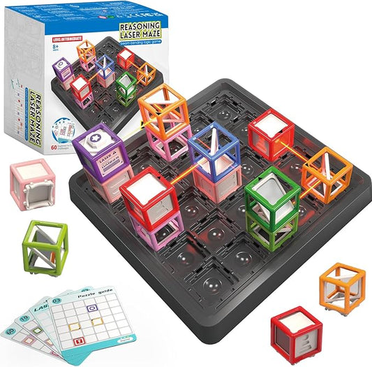 [2025 New Reasoning Maze, Ultimate STEM Toys for Boys Age 8-12, Logic Game with 60+ Challenges, Toy for 8 9 10 11 12 13 14 Year Old Kid & Adult Birthday Gift - 25 Pcs Cubes