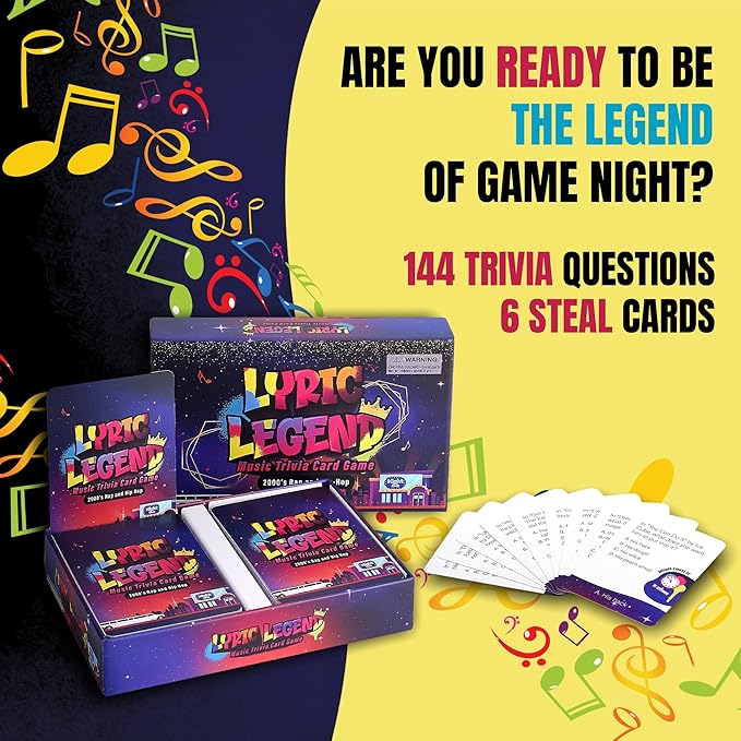 Lyric Legend 2000s Hip-Hop and Rap - Finish The Lyrics Game to Argue for The Correct Songs. Makes A Great Gift for Trivia Lovers - So Grab Your Mic, Sing Along, and Quiz Your Friends and Family!