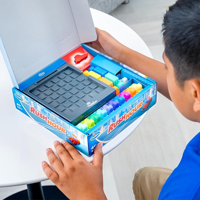 ThinkFun Rush Hour Traffic Jam Logic Game - Engaging STEM Toy for Kids Age 8 and Up - Enhances Reasoning & Planning Skills - MESH Accredited - 20+ Awards - Trusted Worldwide Seller for Over 20 Years