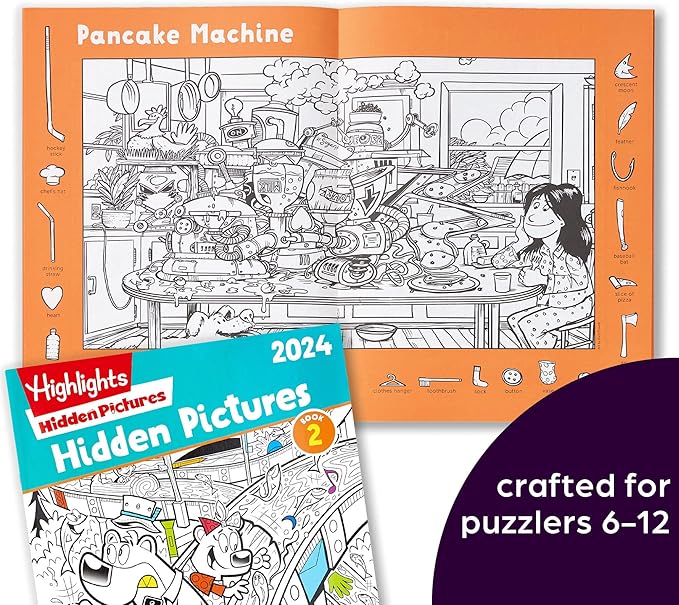 Highlights for Children Hidden Pictures 2024 Activity Books for Kids Ages 6 and Up, 4-Book Set of Travel-Friendly Screen Free Seek and Find Fun, Books Double as Coloring Books