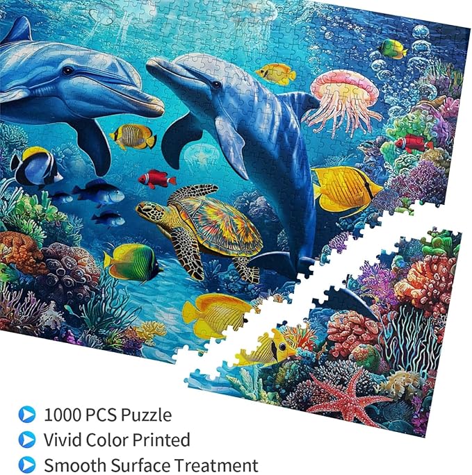 Jigsaw Puzzles 1000 Pieces for Adults,Families (Sea World) Underwater Ocean Floor Puzzle Underwater World Jigsaw Puzzles 1000 Pieces Scene Challenging Puzzle Pieces