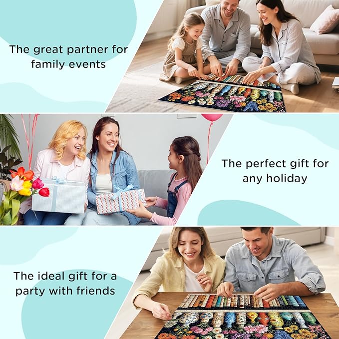 500 Piece Puzzle for Adults Puzzle, Beautiful Bookshelf Jigsaw Puzzle 500 Pieces, Flowers and Vase Jigsaw Puzzles for Adults Seniors, Fun Decor Challenging Family Games Holiday Party Gifts 20.5×15 in