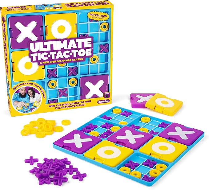 What Do You Meme? Ultimate Tic Tac Toe™ by Relatable, Fun Board Games for Family Gatherings, Great Games for Kids 8+, Includes 1 Board, 41 Mini X's, 40 Mini O's, 5 Large X's, 5 Large O's