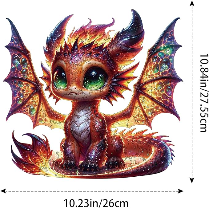 Wooden Puzzles for Adults, Dragon Wood Puzzles 200 Pieces, Irregular Animal Shaped Unique Wooden Jigsaw Puzzles, Creative Ghristmas Gift for Teenagers and Adults