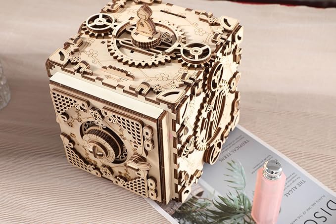 3D Wooden Puzzle for Adults Music Box, Dancer’s Secret Box with Password Lock, DIY Mechanical Jewelry Storage with Melody, Decorative for Christmas or Birthday