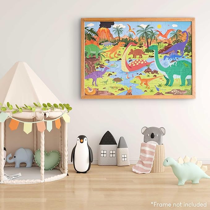 BONNYCO Giant Floor Puzzles for Kids of Dinosaurs with 48 Large Pieces. Jumbo Puzzle 36.2 x 24.4 in, Gifts for Boys and Girls, Educational Kids Toys Ages 2-8