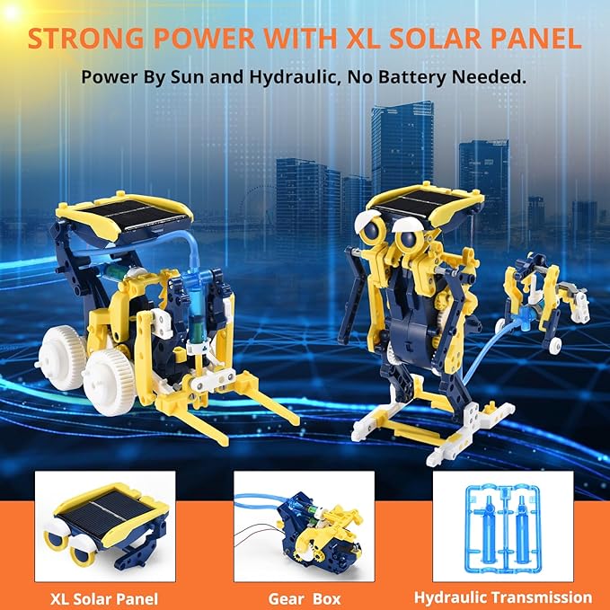STEM Projects 11-in-1 Solar Robot Toy for Kids Ages 8-12, Science Kits Educational Robotics to Build, Christmas Birthday Gifts for 8 9 10 11 12 13 14 Year Old Boys Girls Teens.