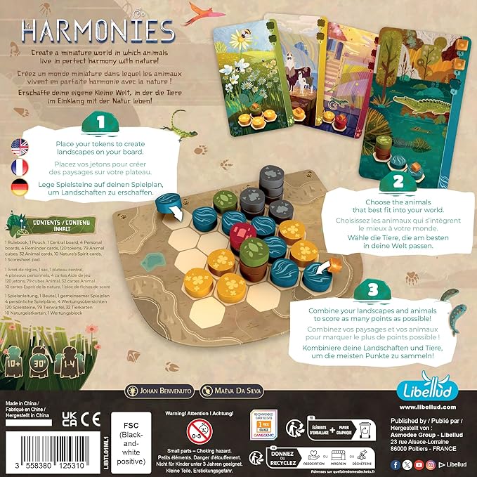 Asmodee Harmonies Board Game - Create Oneiric Landscapes, Strategic & Poetic Gameplay, Fun Family Game for Kids & Adults, Ages 10+, 1-4 Players, 30 Min Playtime, (Multilingual Edition)