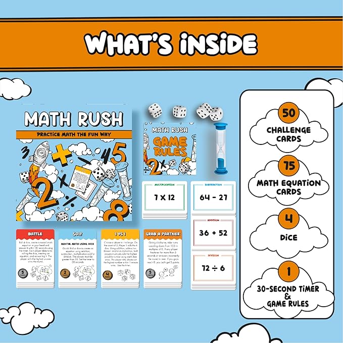 Math Blast! Cool Math Games for Kids 8-12 - Fun Educational Mental Math Game for Home & Classroom - Practice Math The Fun Way