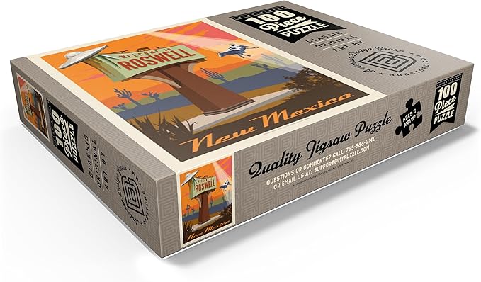 MyPuzzle Roswell, New Mexico, Vintage Poster - Premium 100 Piece Jigsaw Puzzle for Adults