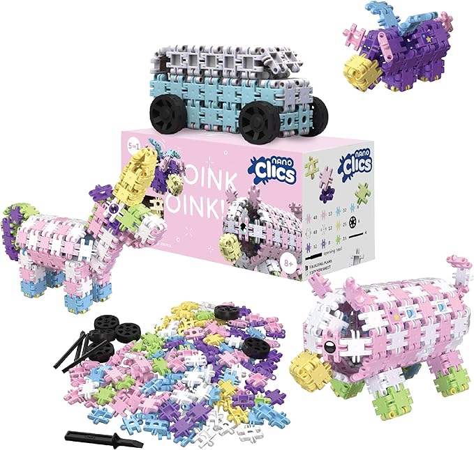 Nano Clics Fantasy Builders 250, Construction Toys for Children Ages 8 and up, Creative Educational Toys in a 250 Piece Set, Building Blocks for Girls and Boys, Durable Toys