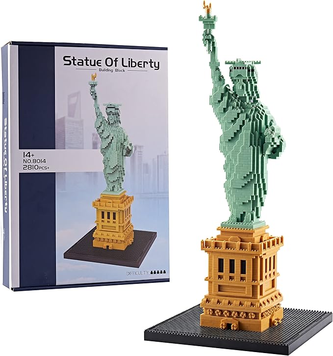Exquisite Big Architecture Lady Liberty Statue Micro Building Blocks Set - 2810 PCS | Challenging Engaging | Highly Detailed Replica | Suitable for Kids & Adults | Great Gift