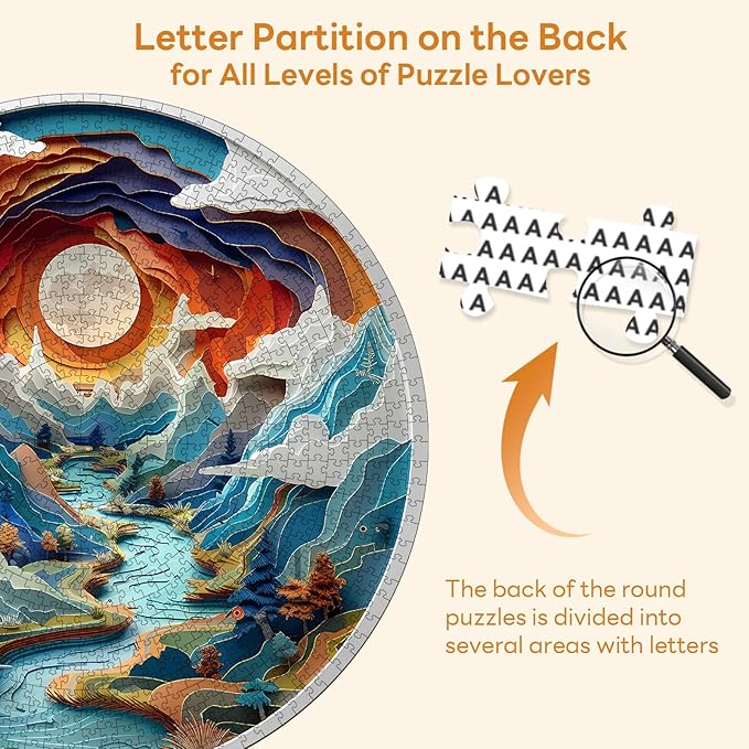 Masseruon 1000 Piece Puzzle for Adults, 26.6 * 26.6in Cave Puzzle for Adults, 1000 Pieces Flat Puzzles with 3D Visual Effect When Completed, Puzzles Gift for Women Men