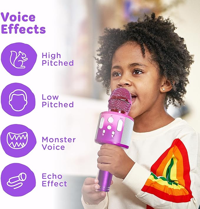 Move2Play, Kids Karaoke Microphone | Includes Pre-Loaded Songs & Bluetooth | Kids Birthday Party Gift | Toy for All Ages 2, 3, 4, 5, 6+ Year Old Girls, Boys & Toddlers