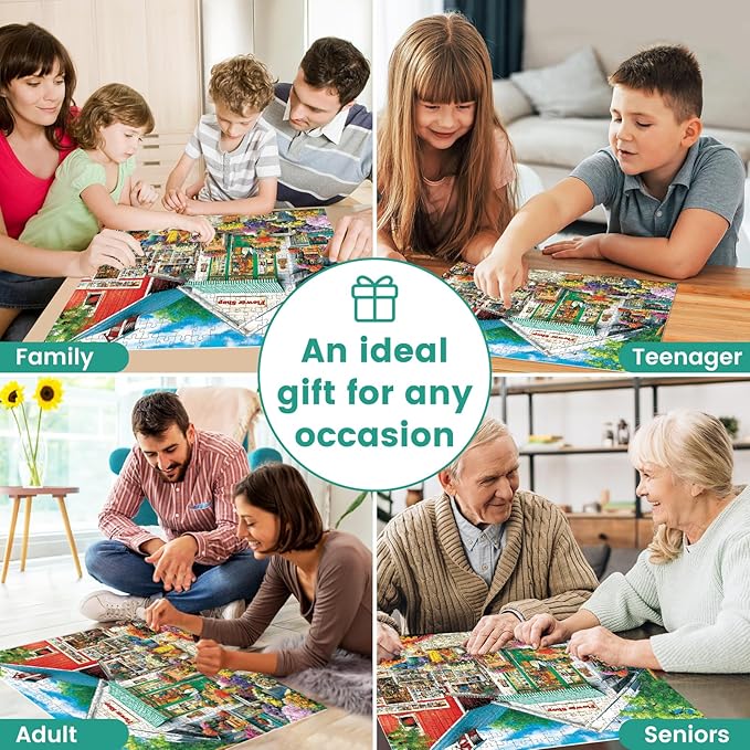 300 Piece Puzzles for Adults, Charming Flower Shop Jigsaw Puzzles with Dog, Vibrant and Relaxing 300 Piece Puzzle, Perfect for Family Time, Great Gift for Adults, Kids, Seniors, 20.5 x 15 in