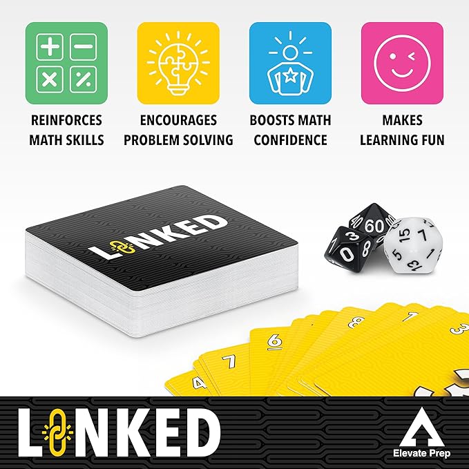 Linked Math Game | The Game of Quick Thinking and Number Linking | Fun and Engaging Math Activity for Kids Ages 7+ | Practice Addition, Subtraction, Multiplication, and Division