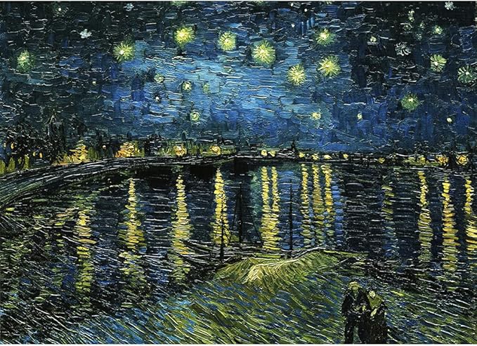 MaxRenard Game 1000 Pieces Jigsaw Puzzle Fine Art Collection Toy Starry Night Over The Rhone by Vincent Willem Van Gogh
