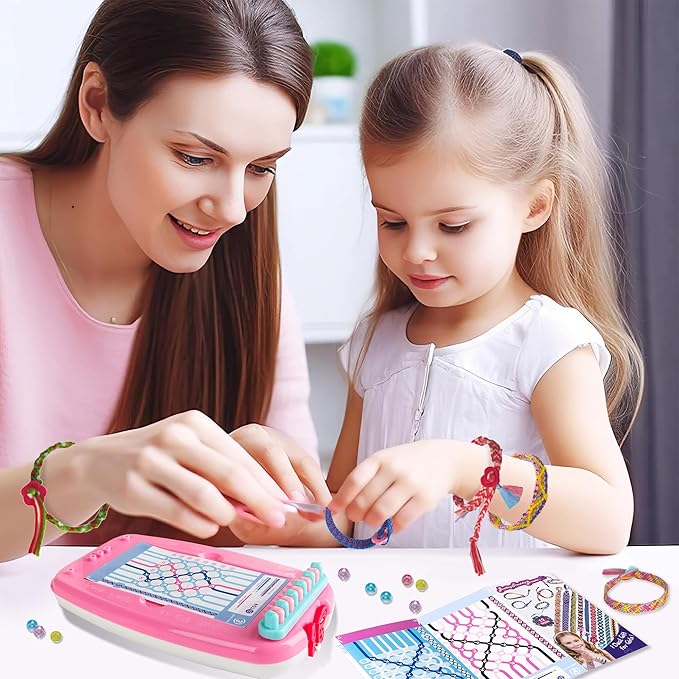 Friendship Bracelet Making Kit for Girls, Arts and Crafts for Kids Age 8-12, Christmas Birthday Gifts for Girl 7 9 11 12 Year Old, DIY Jewelry Making Kit for Girl, Friendship Bracelet Maker Tool
