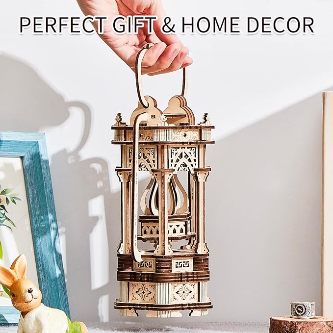 3D Wooden Puzzles Medieval Style Vintage Lantern Model Kits Includes Light Source, Brainteaser and Puzzle for Christmas/Birthday,Gifts for Adults and Teens to Build Combination