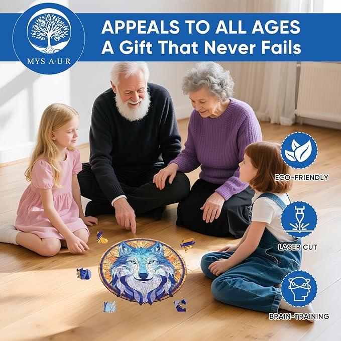 Wooden Puzzles for Adults - BlueGolden, Unique Shaped Jigsaw Puzzle, Wood Puzzles Adult, Creative Gift for Kids Family Game, 200Pcs, 11x11.4in