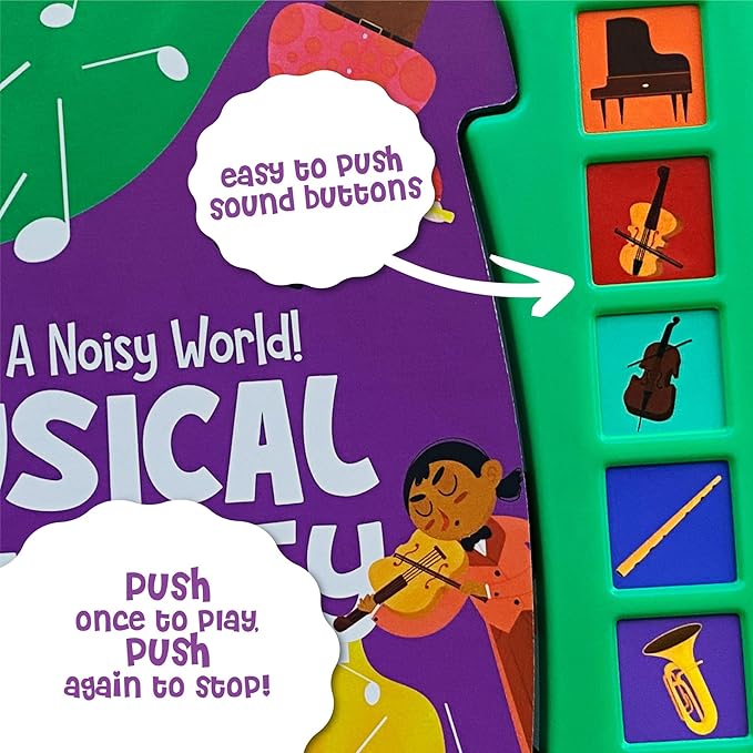 What A Noisy World - Musical Journey - Auditory Interactive Toys - Sound Books for Toddlers - Musical Book for Toddlers with 6 Different Sounds - Screen-Free Birthday Gifts