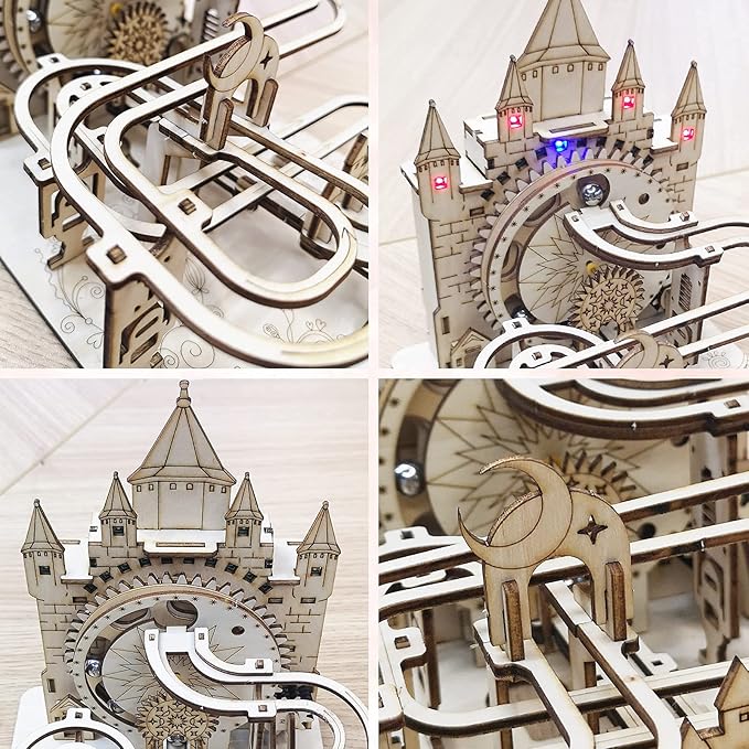 Music Park 3D Wooden Puzzles for Adults & Teenagers Machine Marble Run Wood Model Building Kits Science Educational Toys for Kids Gift Age14+