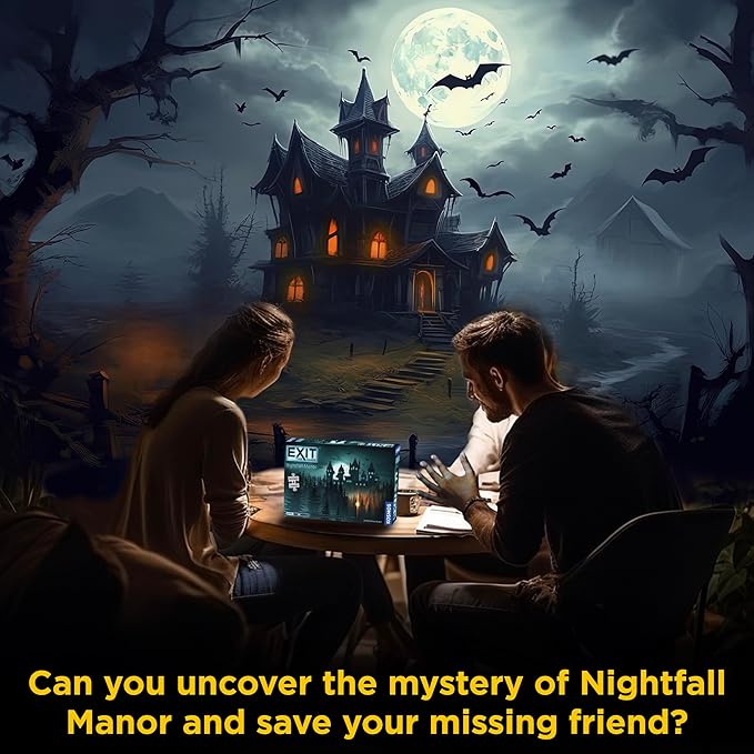 EXIT: Nightfall Manor (with Jigsaw Puzzles) | EXIT: The Game – A Kosmos Game | Family-Friendly, Jigsaw Puzzle-Based at-Home Escape Room Experience | Collaborative Game | for 1 to 4 Players, Ages 10+