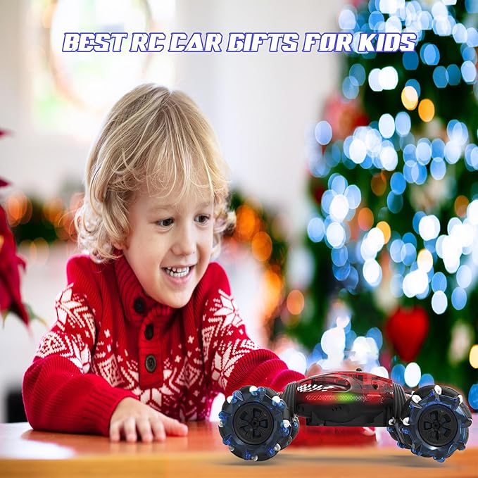 Remote Control Gesture Sensor Toy Cars Drift Twist Car 360° Rotate Off-Road Vehicle with Light Music for 6 7 8 9 10 11 12 Years Old Kids Birthday Xmas Gift