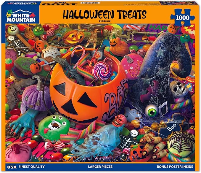 White Mountain Puzzles - Halloween Treats - 1000 Piece Jigsaw Puzzle for Adults & Kids - Fun Family Activity - 24"x30"