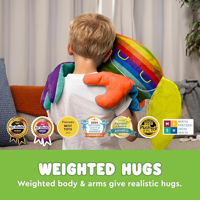 Weighted Plush Toy – Machine Washable Calming Stuffed Animal for Kids – Arms and Body are Weighted to Give a Realistic Hug – Soft Companion for Playtime, Naptime & Travel (Fuss)
