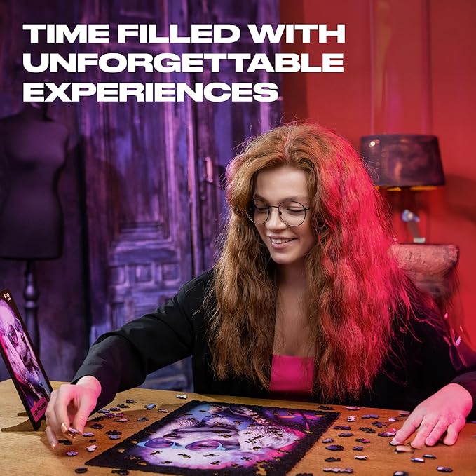 UNIDRAGON Original Wooden Jigsaw Puzzles - Pop Art Glow Up Collection - Sir Poodle - Dog Puzzle 250 Pieces, Beautiful Gift Package, Wooden Puzzle for Adults