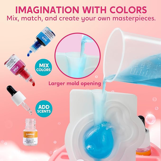 Klever Kits Unicorn Soap Making Kit- 4 Molds Girl Crafts DIY Project, Unicorn Girl Gifts, Kids Birthday Gift for Aged 6+, Science STEM Activity Teenage Gifts for Toddler Ages 6 7 8 9 10 11 12