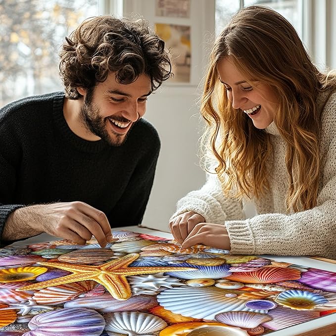 ALL4JIG Starfish Fun Jigsaw Puzzles for Adults and Kids, 500 Pieces, 19" x 14", Christmas Secret Santa Gift, White Elephant Gifts, Number Partitioned for Easy Solving