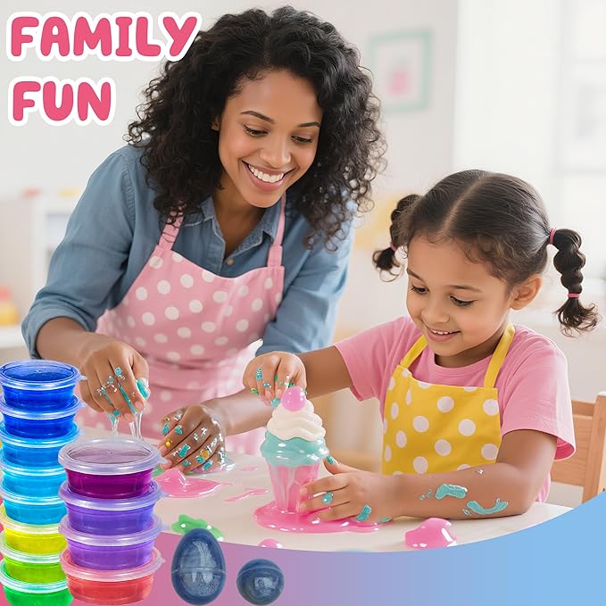 Slime Kit for Kids – 20 Colors DIY Slime Making Kit with Glitter, Beads, Foam Balls and Accessories, Arts and Crafts Creative Gift Set for Boys and Girls