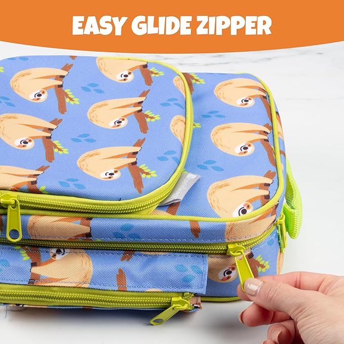 Kids Insulated Lunch Box w Snack Pocket & Expandable Water Bottle Holder For Girls- Waterproof Lunchbox Tote Keeps Food Hotter or Colder Longer - Reusable Back to School Bag Fits Most Bento Containers