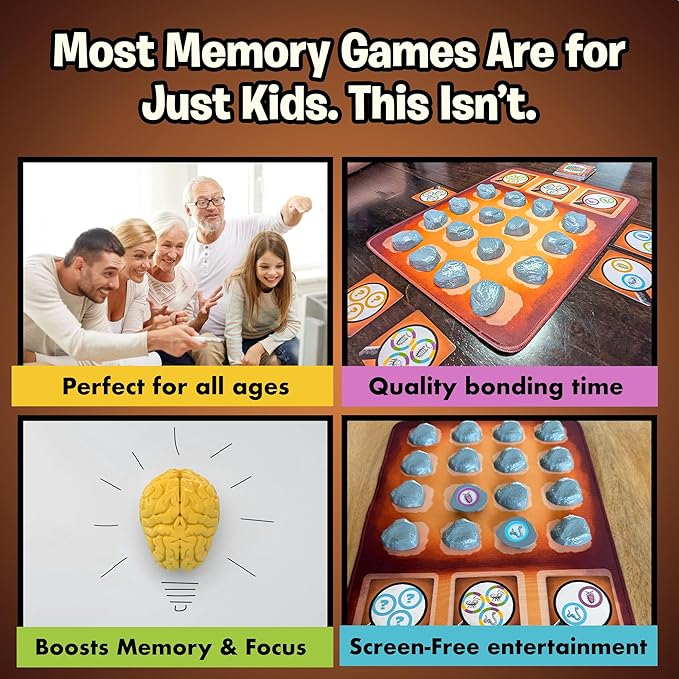 UnderBugs – Memory Card Game for Kids - Ages 4+ - Bug Matching Fun Family Game – 16 Rock, 20 Magnifying Glass Cards, Educational Puzzle Game for 2-4 Players