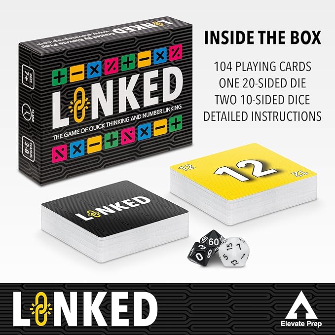 Linked Math Game | The Game of Quick Thinking and Number Linking | Fun and Engaging Math Activity for Kids Ages 7+ | Practice Addition, Subtraction, Multiplication, and Division