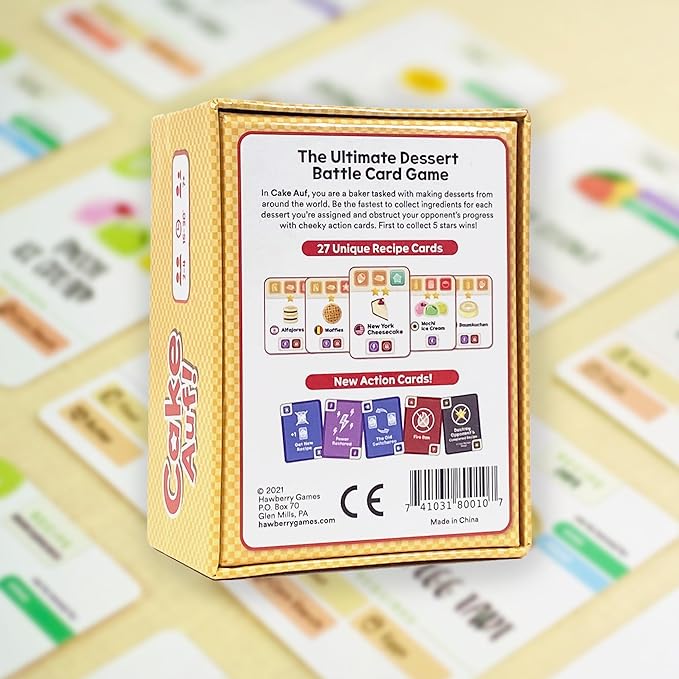 Cake Auf! Card Game | Dessert-Themed Fun Family Card Game | Easy-to-Learn and Fast-Paced | Great for Kids, Teens and Adults | 2-4 Players