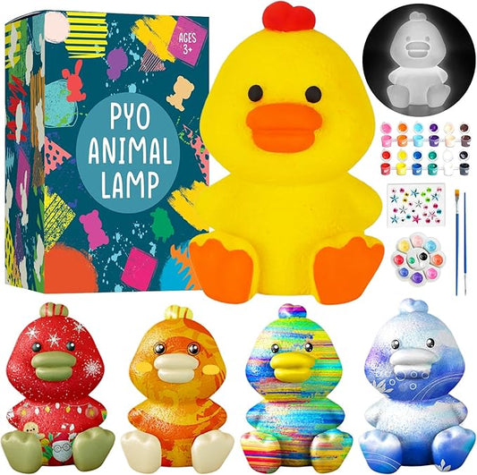 Goodyking Paint Your Own Duck Lamp Kit, DIY Duck Night Light, Arts & Crafts for Kids Ages 8-12, Painting Kit for Kids, Art Supplies Birthday Party Holiday Gift for Teens Girls Boys Age 3 4 5 6 7 8+