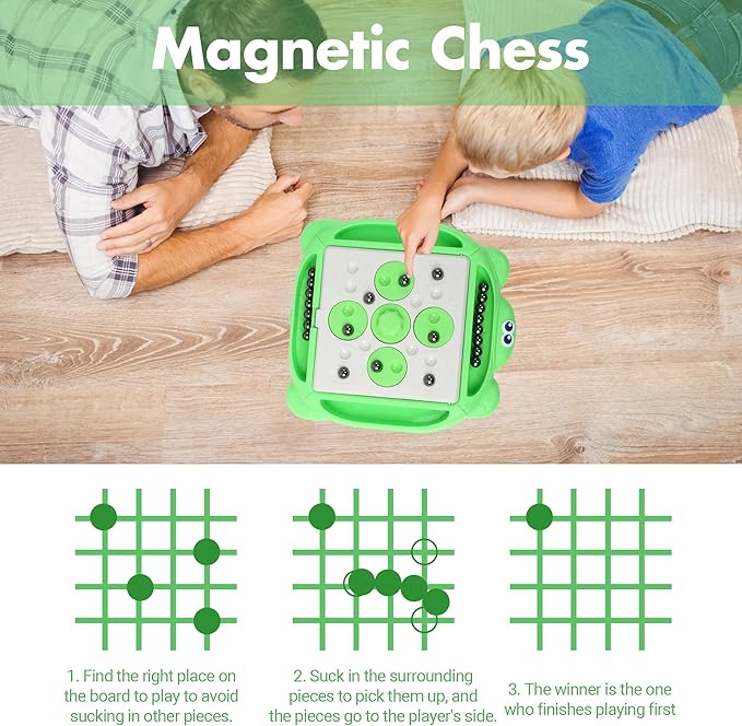 Magnetic Chess Game, New Upgraded 2 in 1 Portable Multiplayer Board Games, Strategy Magnet Games with 30 Magnetic Pieces and 20 Normal Pieces, Innovative Table Top Puzzle Game for Adults Kids