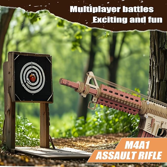 3D Wooden Puzzles for Adults, Rubber Band Gun, DIY Wooden Puzzles Wooden Model Building Kit, Assembly Puzzles, Ideas for Adults & Teens