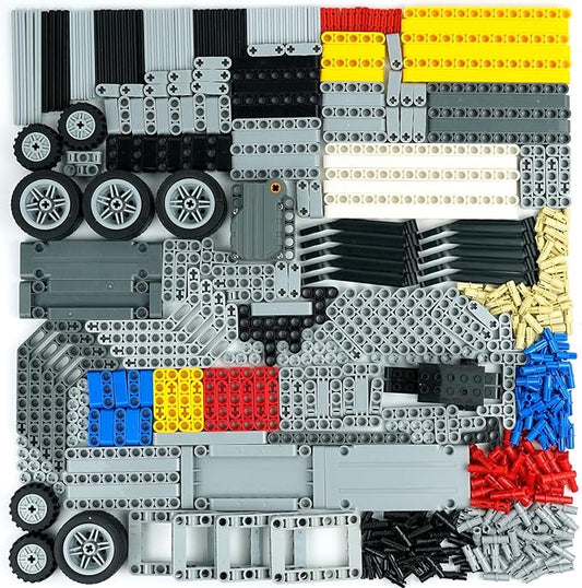544PCS Technical Parts Pieces Sets, Engine Pullback Motor Kit, Beams Liftarm Frame Extra Replacement, Car Tire Wheel Axles Pin Connector Bricks Bulk