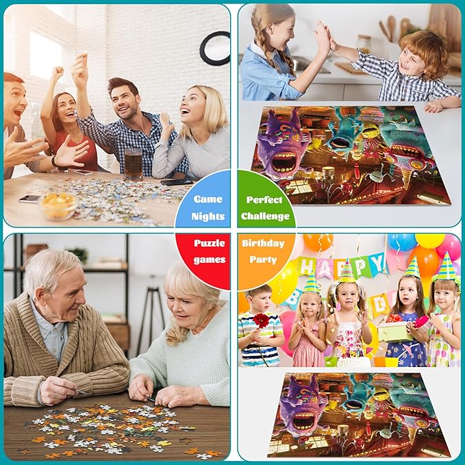 1000 Piece Puzzle for Adults, Funny Monster Chorus Jigsaw Puzzle, Fairytale Puzzles, Challenging Puzzles for Adults 1000 Pieces, Gift Ideas Home Decoration Puzzle, Interlock Perfectly No Dust