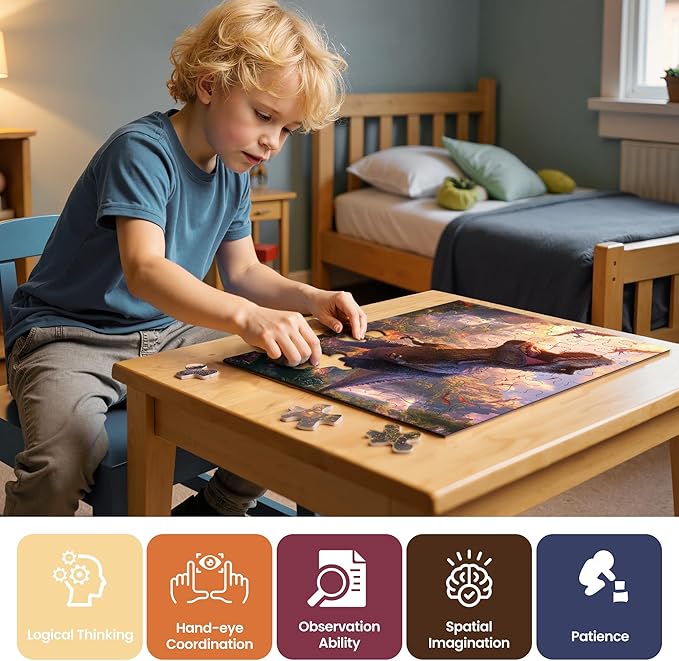 Puzzles for Kids Ages 4-6, Dinosaur Puzzle, Tyrannosaurus Rex Dinosaur Puzzle for Kids Ages 3-5, 48 Piece Puzzles for Kid Jurassic Park, Toddler Puzzles Educational Toys for Boys and Girls