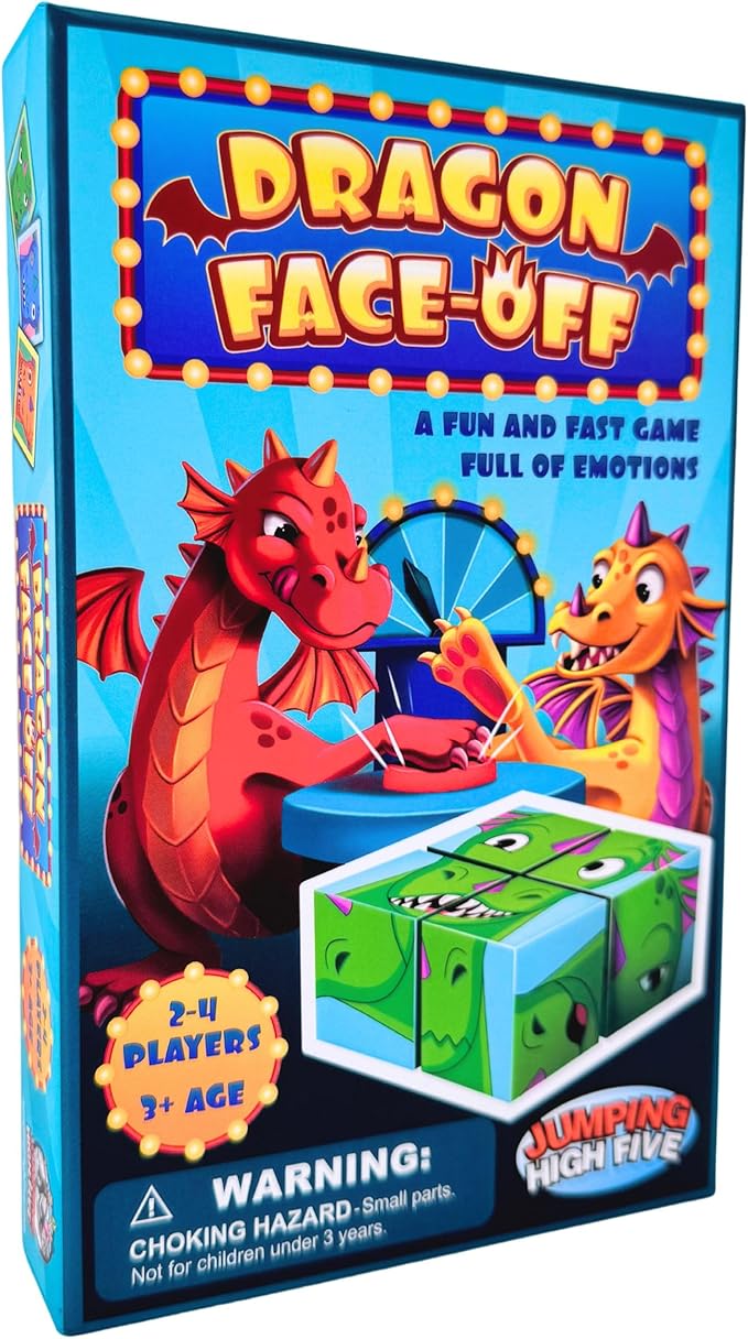 Dragon Face-Off Matching Game for Kids Ages 3+ – Build Silly Dragon Expressions with Wooden Blocks – Fun Preschool & Family Board Game – Easy to Learn, Educational Gift for Toddlers & Children