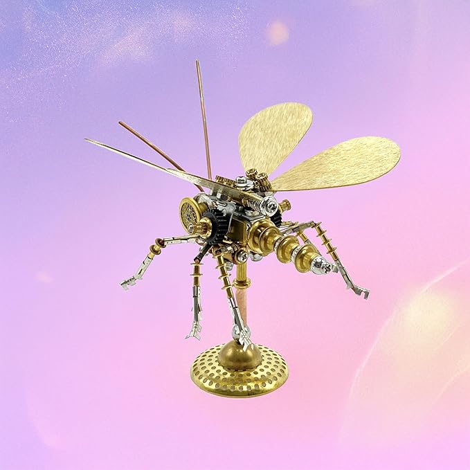 Steampunk Metal Insect Bug Mechanical Sculpture Insect Clockwork 3D Steampunk Metal Puzzle Model (Butterfly-HD5)