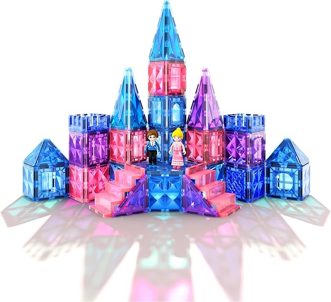 Diamond Magnetic Building Blocks - Princess Toys for 3-8 Year Old Girls & Boys - 3 4 5 6 Year Old Girl Birthday Xmas Present